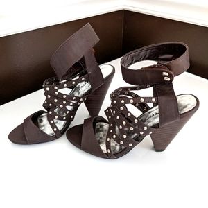 Strappy studded heels - size 5